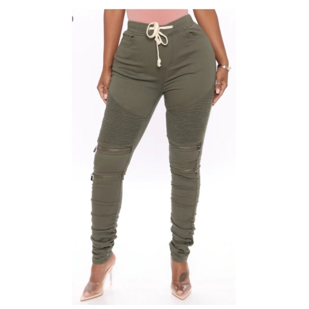 Jogger Jeans - Olive - Army Green - size small